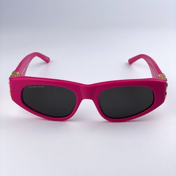 Balenciaga BB0095S 006 Sunglasses Pink Gold Logo Grey Cat Eye Women main image 5